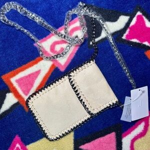 Cream Crossbody Bag with Black Trim